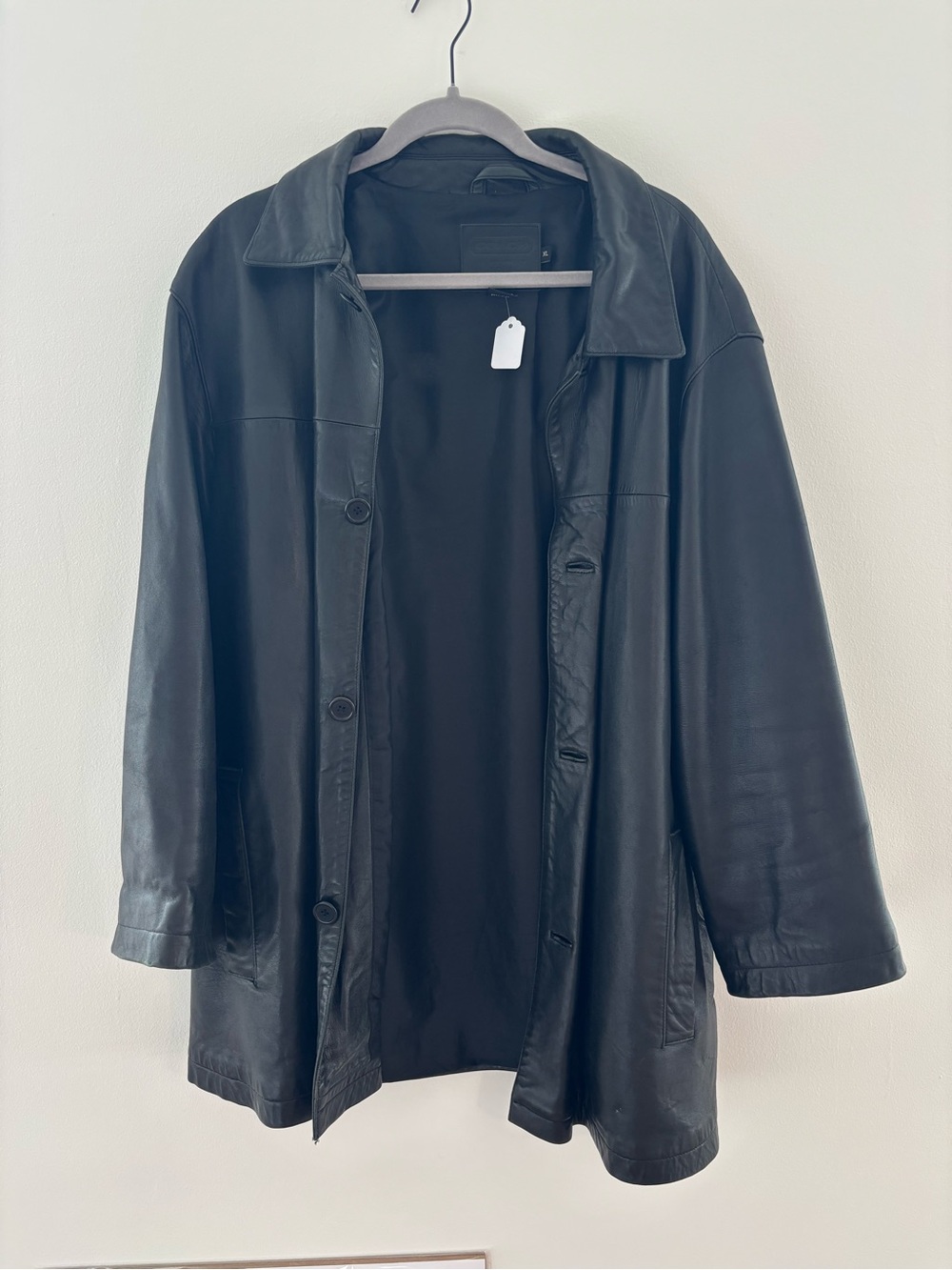 Coach Vintage Black Leather Button-Front Women's Jacket